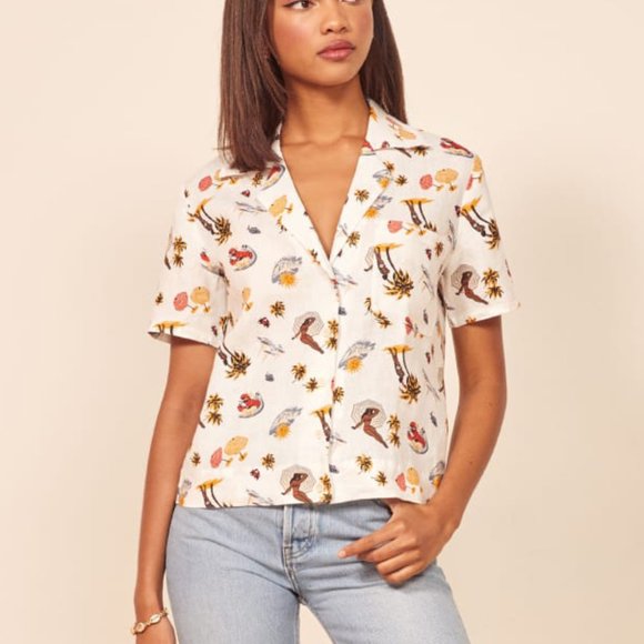Reformation Tops - Reformation Linen Holiday Shirt